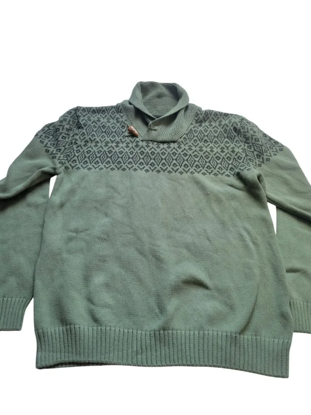 NWT Gioberti boys' 100% cotton pullover knitted sweater shawl collar Fair Isle
